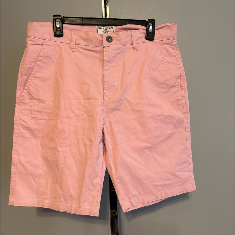 Free Planet Shorts Size‎ 32 Waist Pink Flat front Chino